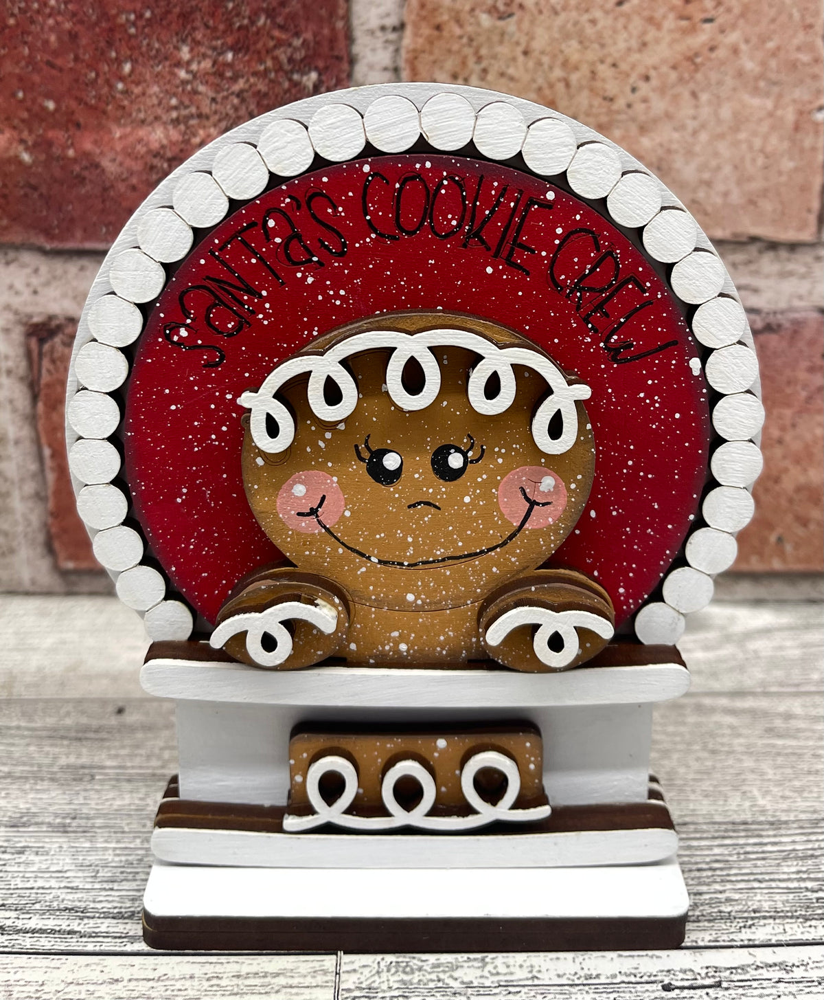 Gingerbread 2026 Globe Insert - unpainted wood cutouts, ready for you to paint