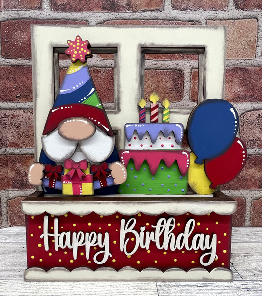 Birthday - Insert for Changeable Window Box unpainted wood cutouts, ready for you to paint