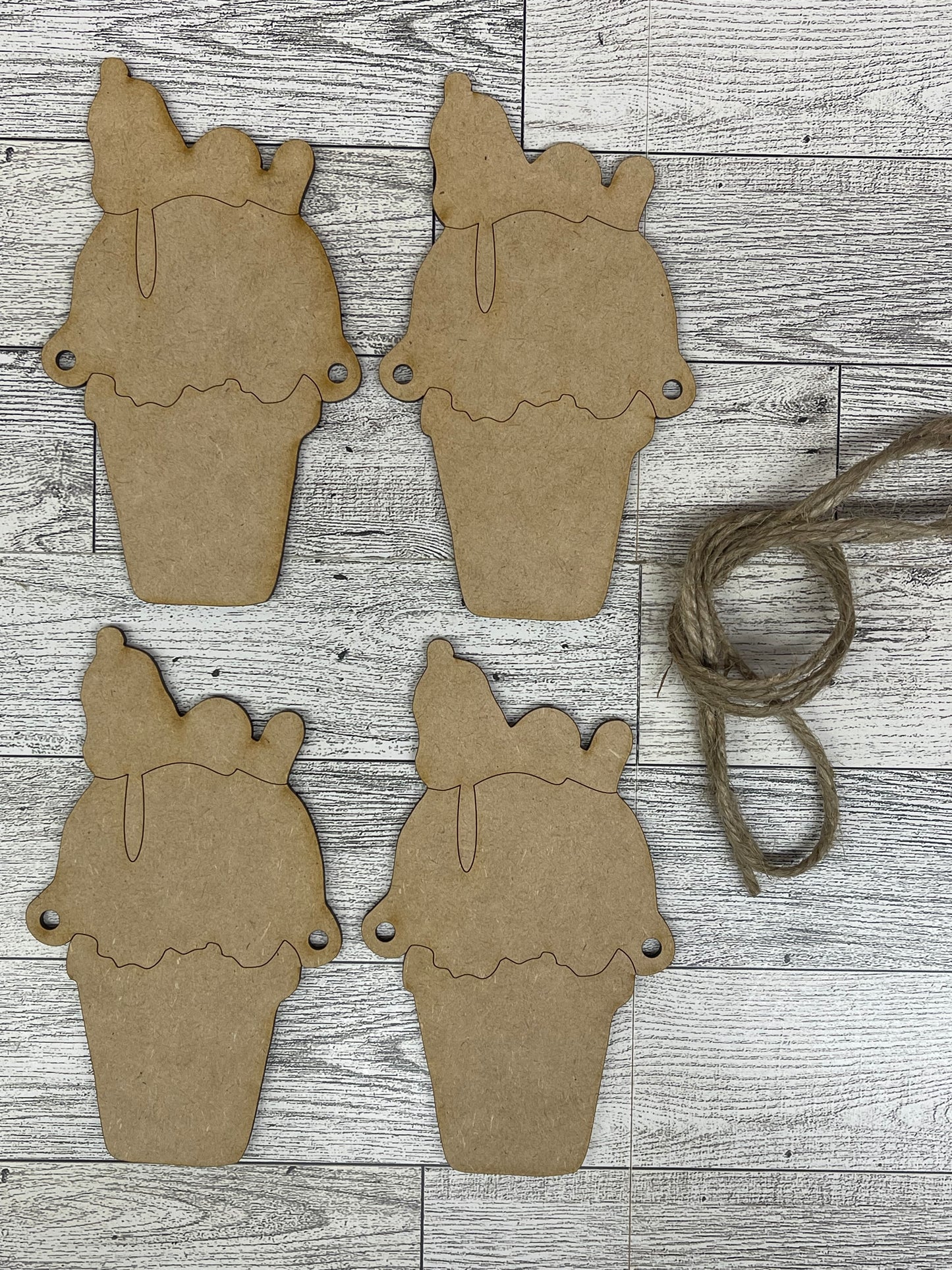 Snoopy Ice Cream Cone  - Peanuts Gang Cutout unpainted wood ready for you to paint
