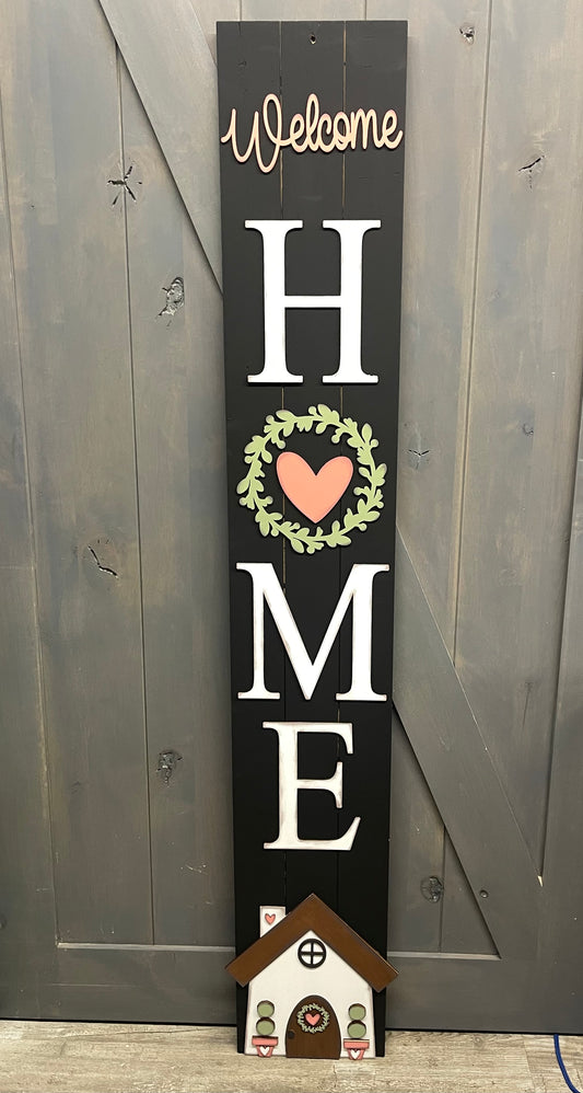 Welcome Home porch leaner cutouts - unpainted wooden cutouts, ready for you to paint