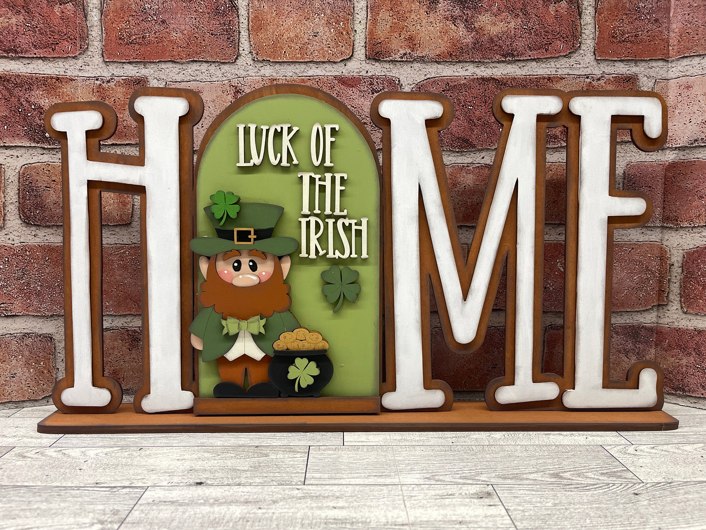 February Monthly Craft Kit - St. Patrick's Day Leprechaun themed - does not include frame or plain arch or HOME arch frame sold separately - unpainted ready for you to finish