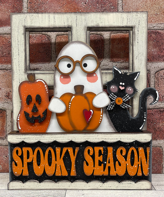 Halloween Boo Insert for Changeable Window Box unpainted wood cutouts, ready for you to paint