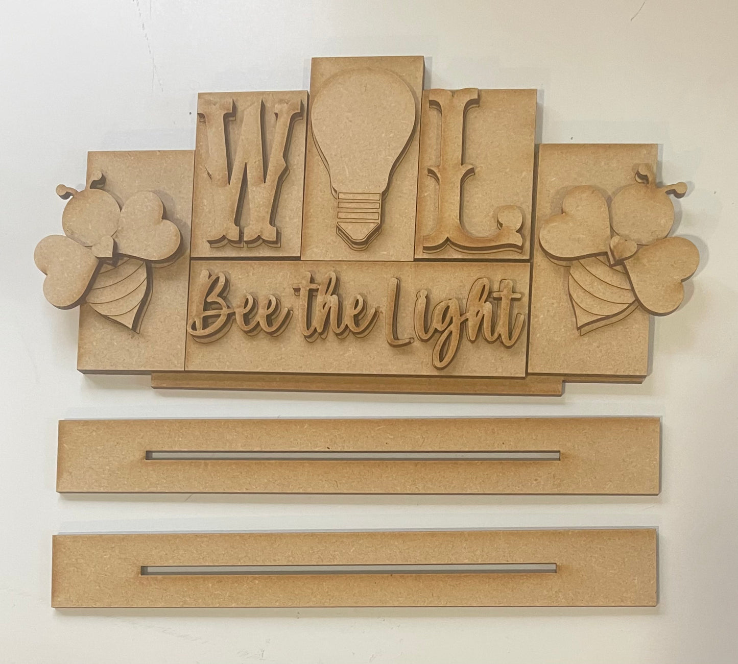 Watts of Love word kit - wood pieces, unpainted wood cutouts, ready for you to paint, scrapbook paper is not included