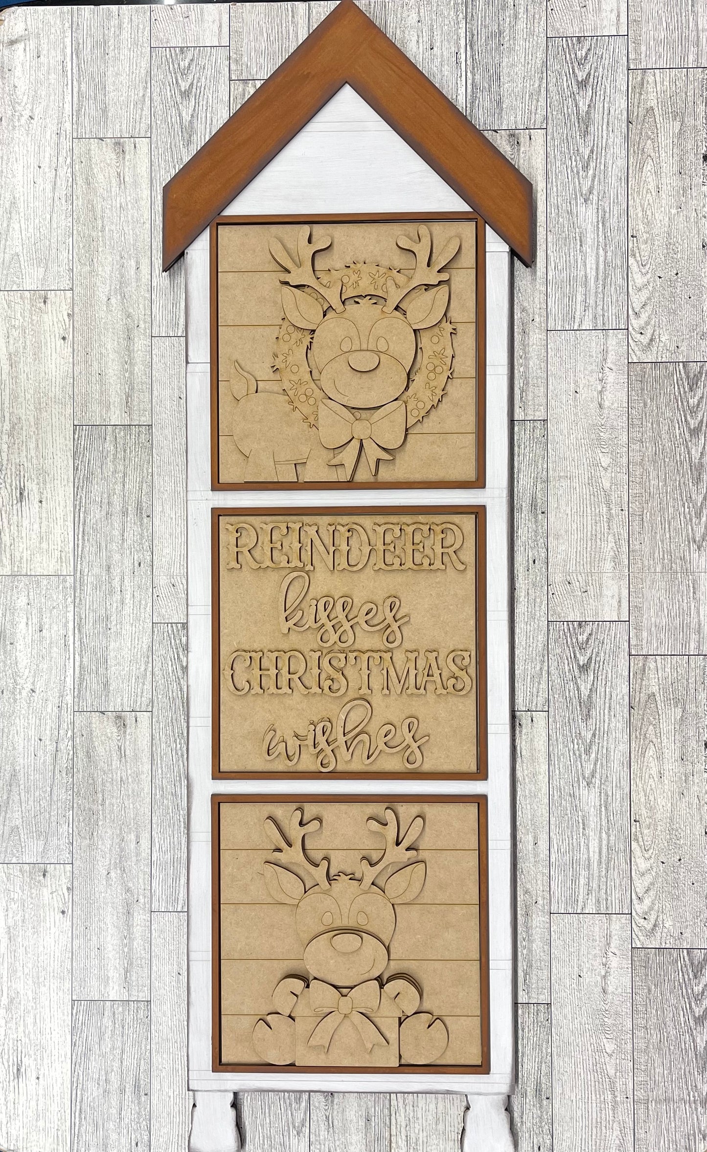 November 2025 Blocks only - House Leaning Ladder Blocks only - unpainted cutouts -doesn't include the House Leaning Ladder