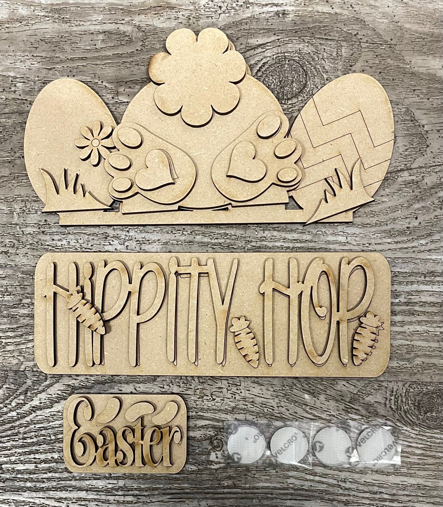 Easter Bunny Butt Truck insert only, unpainted wood cutouts, ready for you to paint, does not include truck