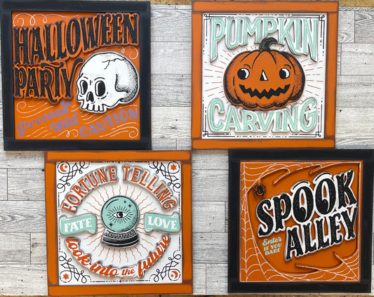 Spook Alley Halloween Signs unpainted cutouts