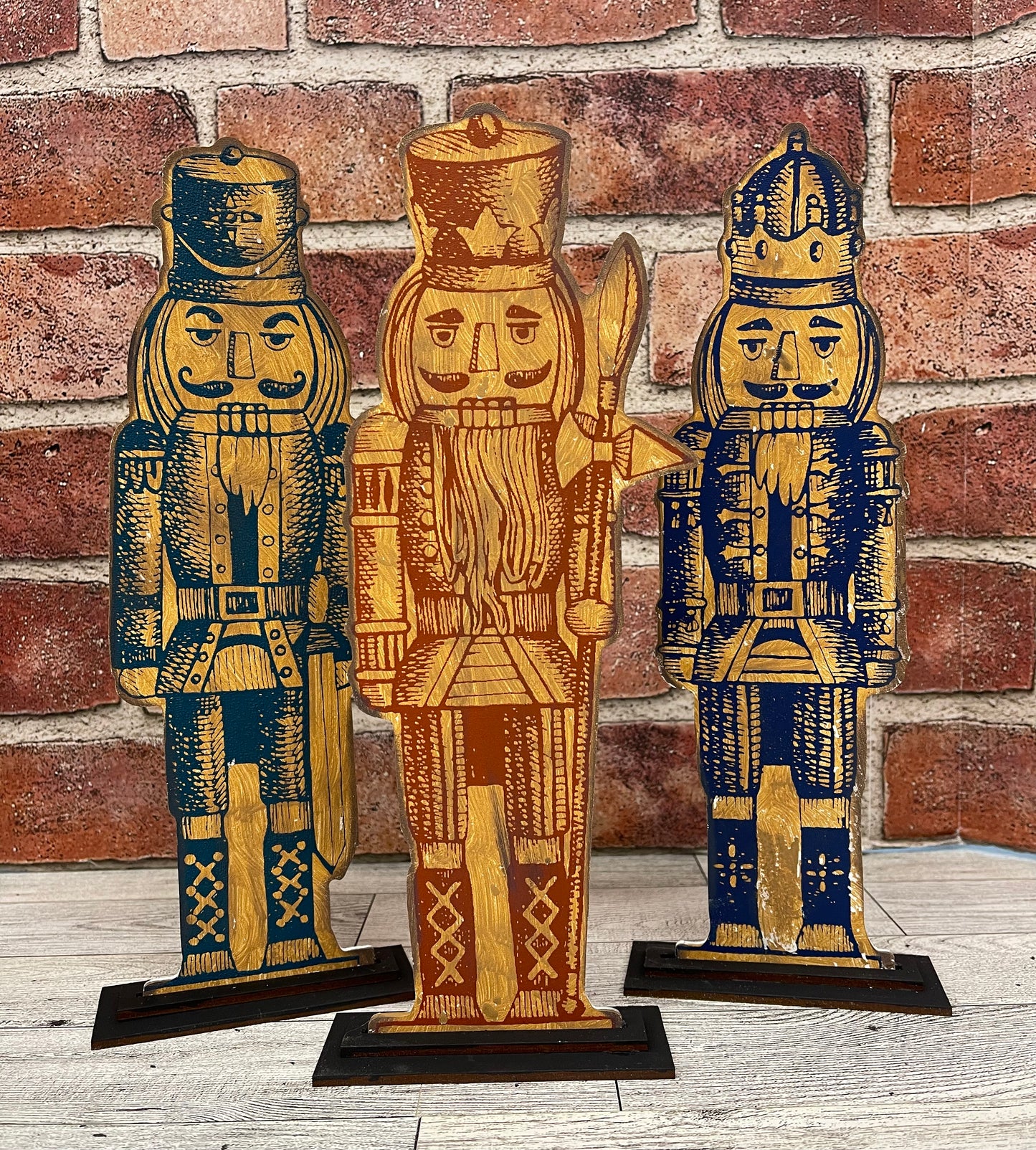4 sets of Nutcracker stands - wood pieces only, unpainted wood cutouts, ready for you to paint