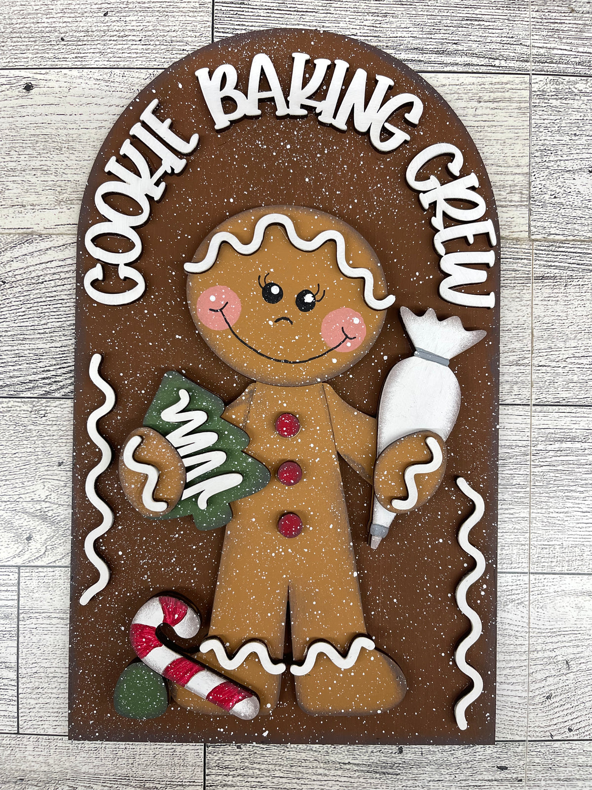 Gingerbread 2026 Arch Insert - unpainted wooden cutouts, ready for you to paint