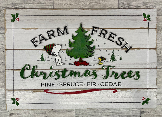 Peanuts Christmas Tree Farm - Peanuts Gang Cutout unpainted wood ready for you to paint