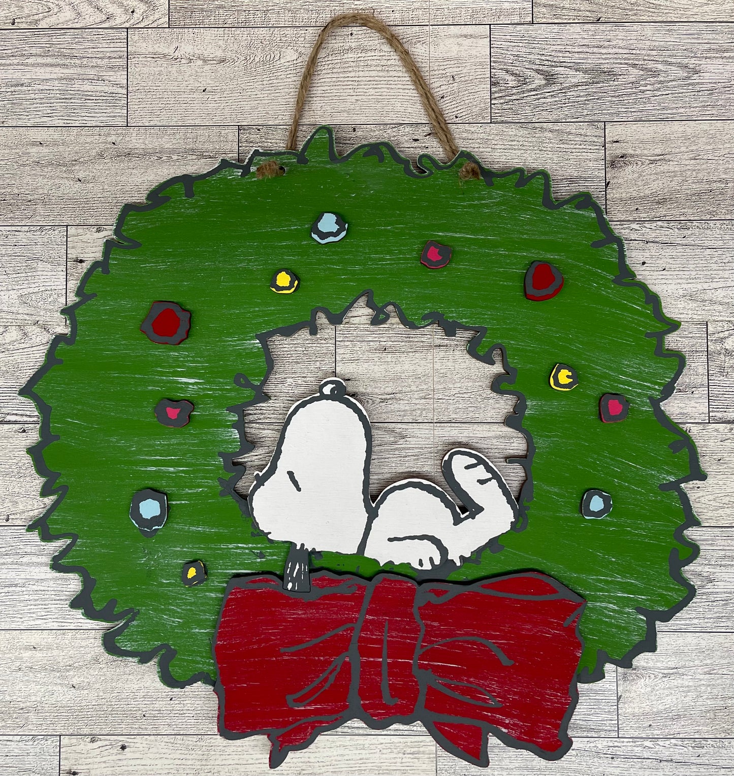 Snoopy Wreath - Peanuts Gang Cutout unpainted wood ready for you to paint