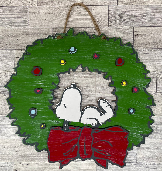 Snoopy Wreath - Peanuts Gang Cutout unpainted wood ready for you to paint