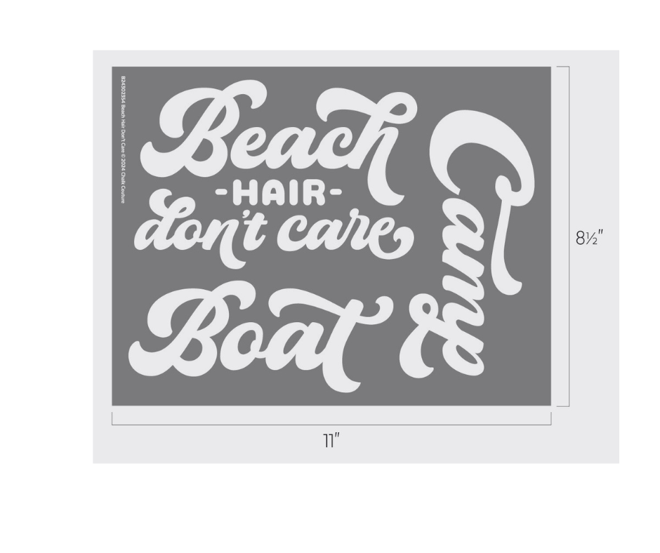 Beach Hair Don't Care, Boat, Camp Cutouts, unpainted wooden cutouts - ready for you to paint
