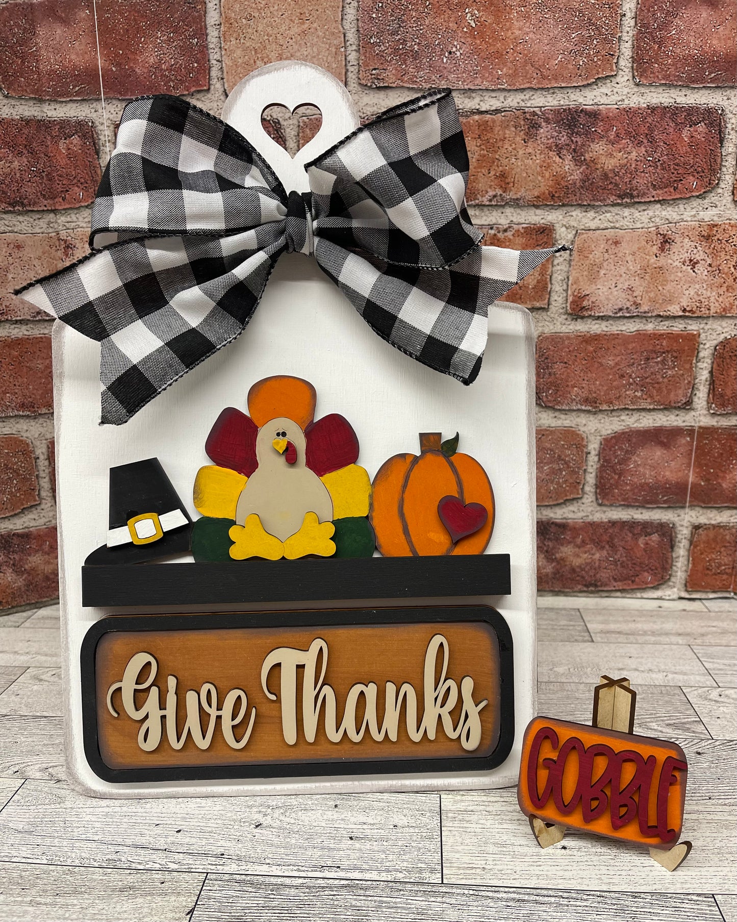 Thanksgiving Turkey Truck insert only, unpainted wood cutouts, ready for you to paint,