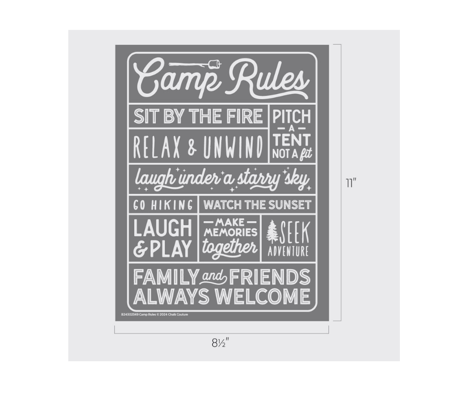 Camp Rules Cutouts, unpainted wooden cutouts - ready for you to paint