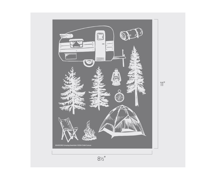 Camping Essentials Cutouts, unpainted wooden cutouts - ready for you to paint