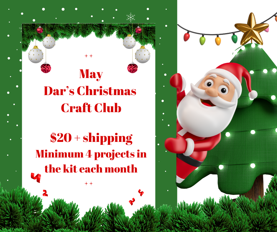 May - Dar's Christmas Craft Club - unpainted wood cutouts, ready for you to paint