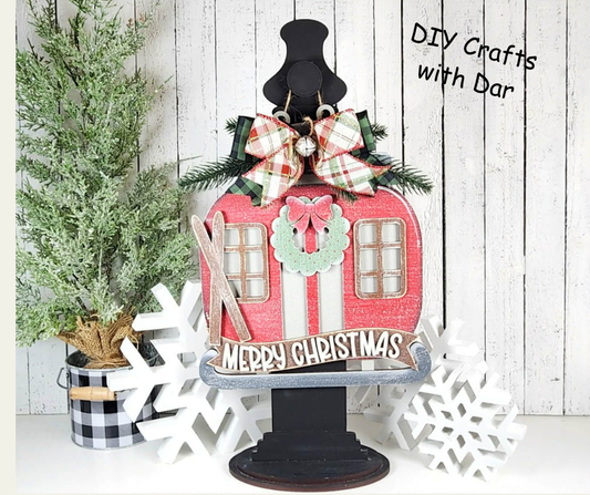 March - Add On - Ski Lodge Door Sign - unpainted wood cutouts, ready for you to paint