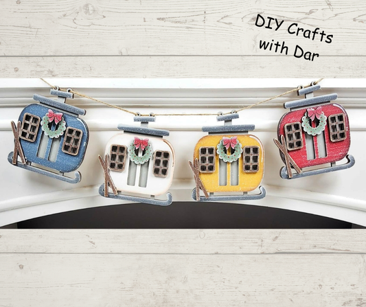 March 2026 - Add On - Ski Lodge Garland - unpainted wood cutouts, ready for you to paint