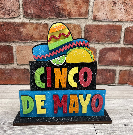 Cinco De Mayo word kit - wood pieces, unpainted wood cutouts, ready for you to paint, scrapbook paper is not included