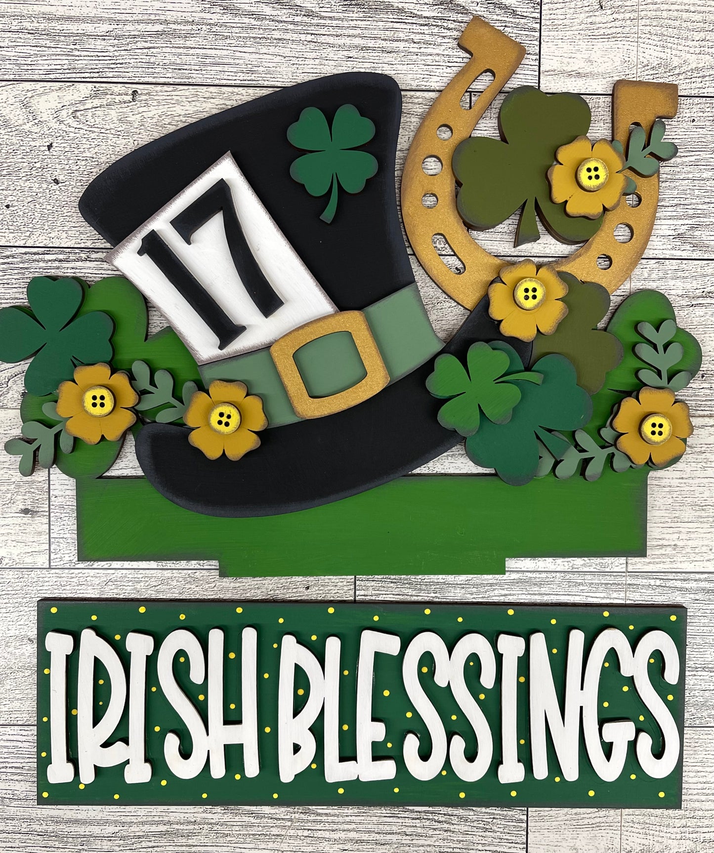 St. Patricks Day - Insert for Changeable Window Box unpainted wood cutouts, ready for you to paint
