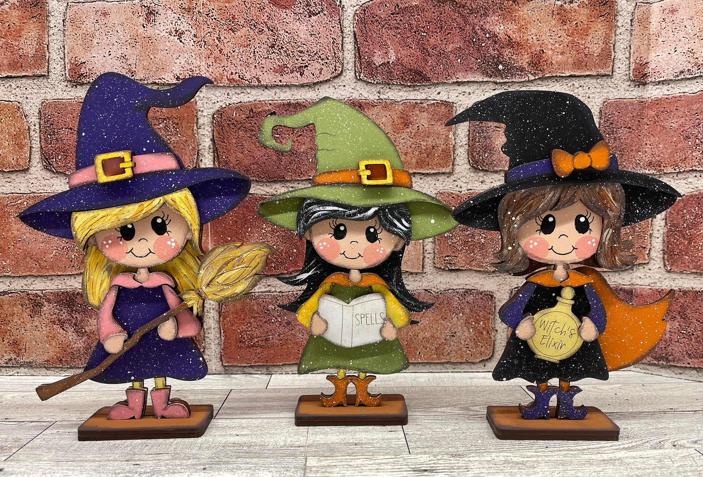 $10.00 Thursday - Halloween Witch Standers - set of 3 unpainted cutouts ready for you to finish