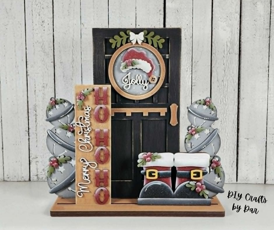 Jolly St. Nick - Christmas Barn Door inserts - wood cutouts - unpainted wooden cutouts, ready for you to paint