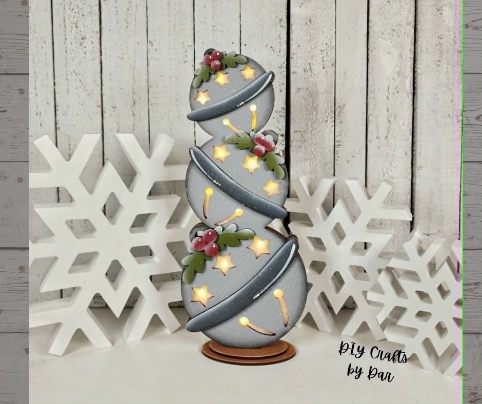 Jolly St. Nick Bells Stander - unpainted wood cutouts, ready for you to paint