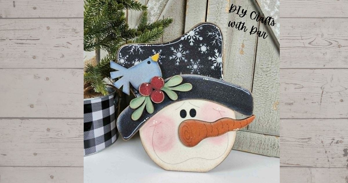 Snowman Head Shelf Sitter - unpainted wood cutouts, ready for you to paint