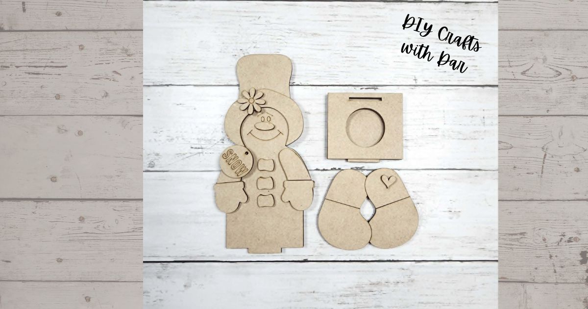 Snowman or Gingerbread Shelf Sitter with votive - unpainted wood cutouts, ready for you to paint