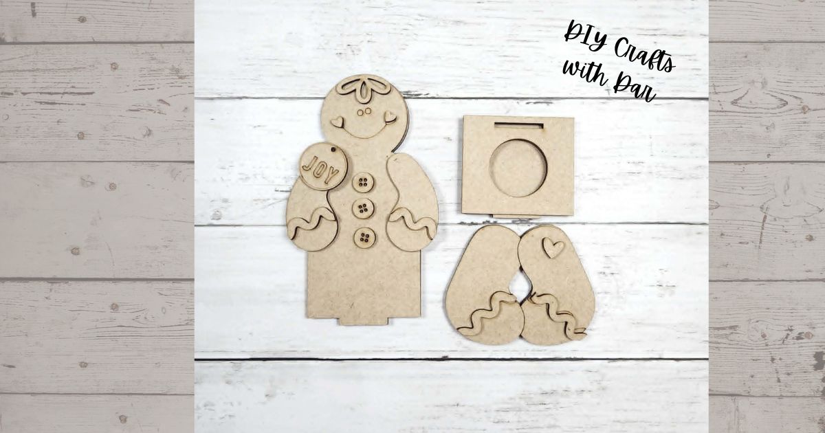 Snowman or Gingerbread Shelf Sitter with votive - unpainted wood cutouts, ready for you to paint