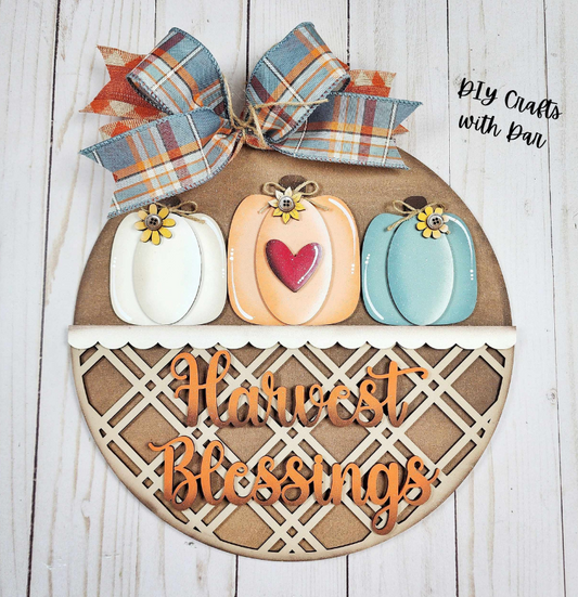 Fall Harvest Door Sign - unpainted cutouts