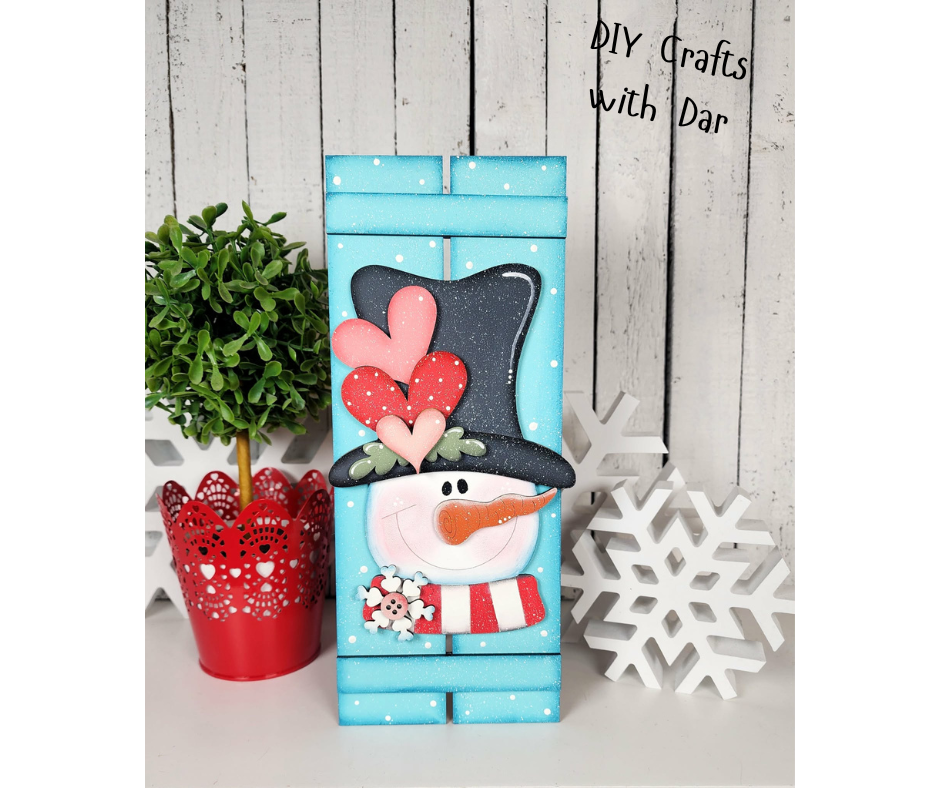 Valentines Snowman Pallet Sign - cutouts unpainted ready for you to finish