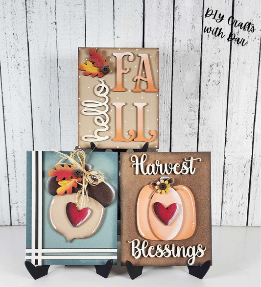 Fall Harvest Sign Trio - unpainted cutouts