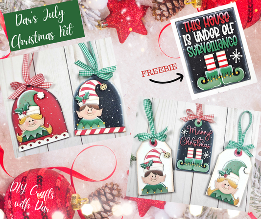 July - Dar's Christmas Craft Club - unpainted wood cutouts, ready for you to paint