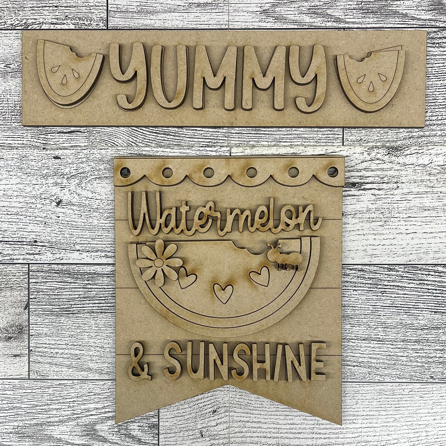 Watermelon  sign cutouts for changeable sign  - unpainted wooden cutouts, ready for you to paint