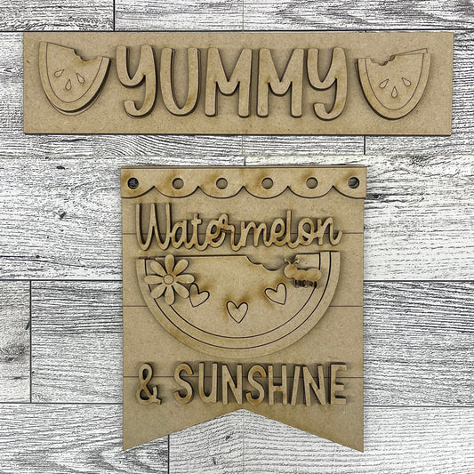 Watermelon  sign cutouts for changeable sign  - unpainted wooden cutouts, ready for you to paint