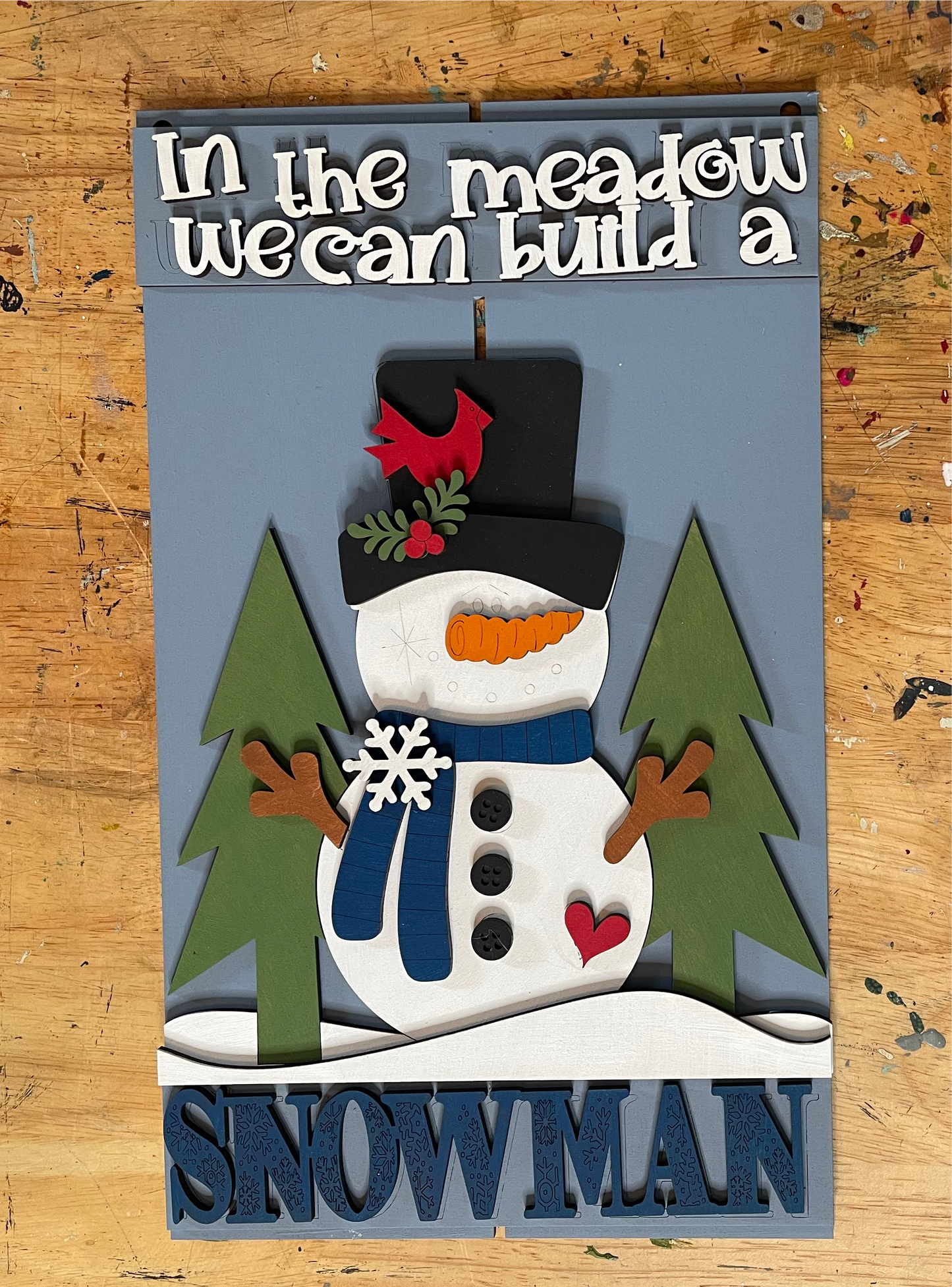 In the Meadow we can build a Snowman Pallet Sign unpainted cutouts