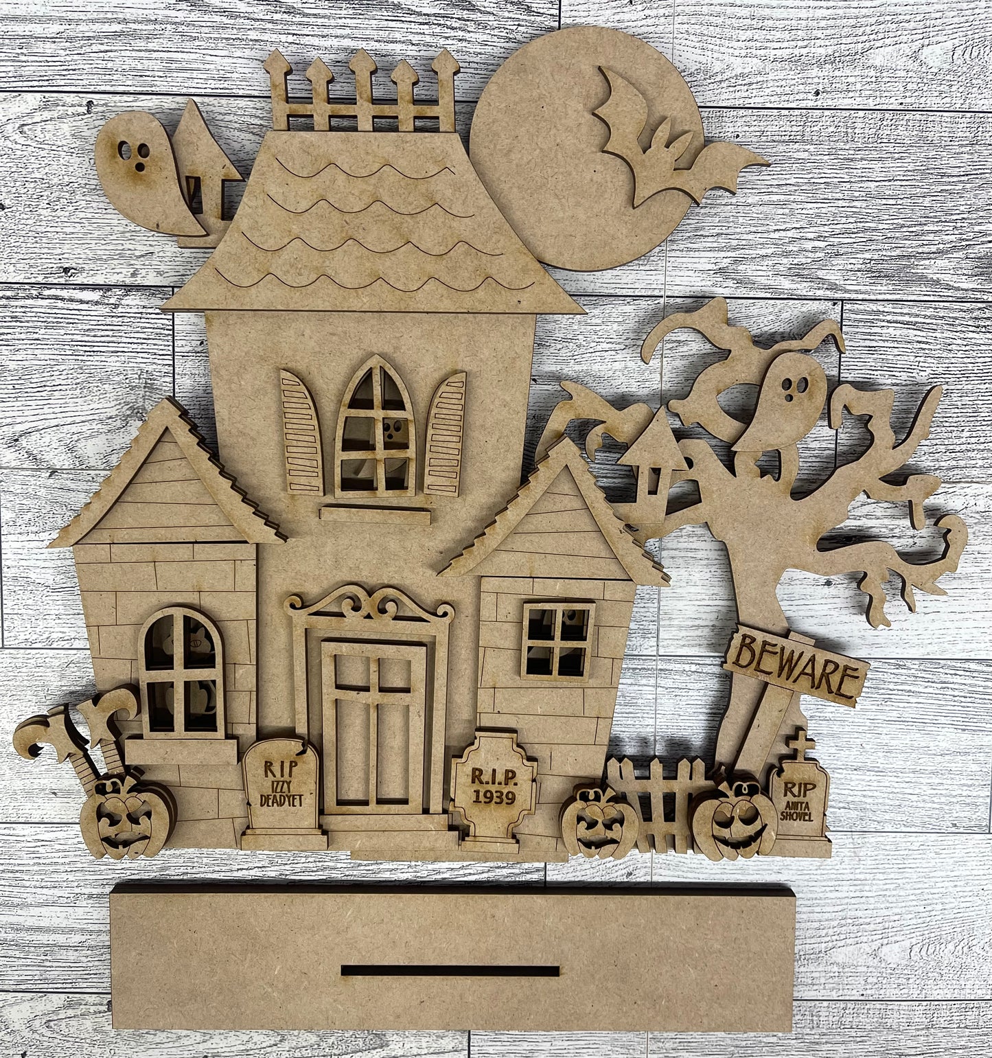 $12.00 Tuesday - Halloween Haunted House Stander cutouts ready for you to finish - truck sold separately