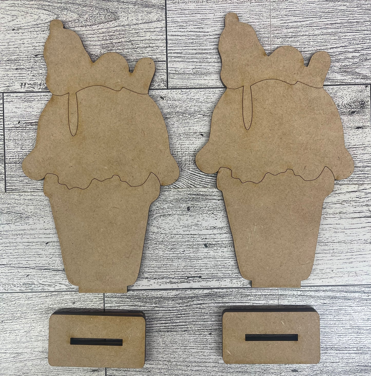 Snoopy Ice Cream Cone  - Peanuts Gang Cutout unpainted wood ready for you to paint
