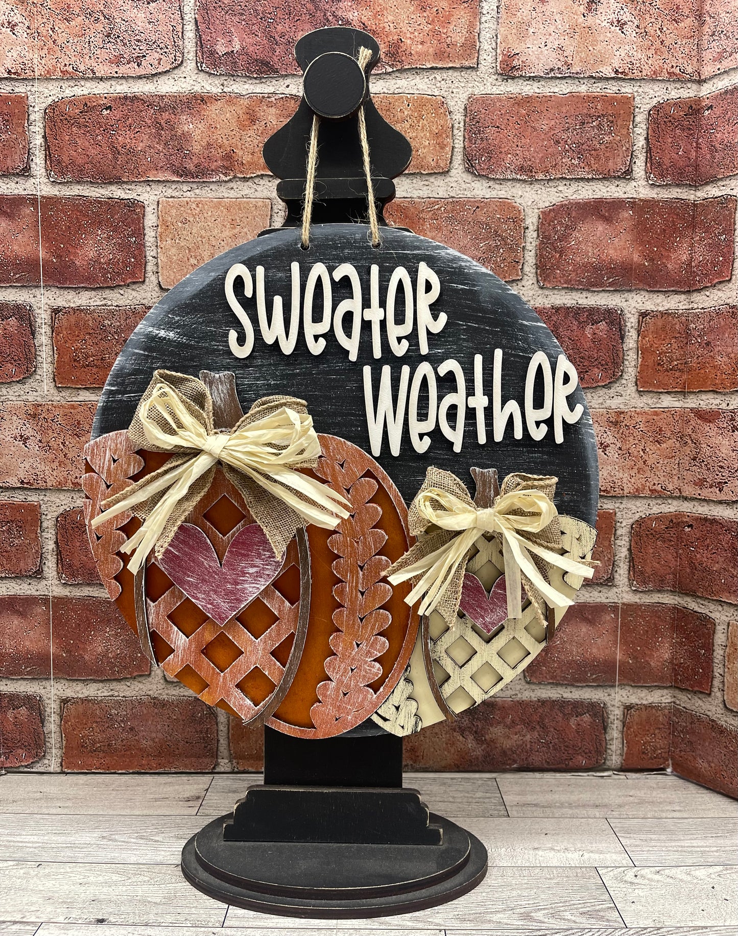 Sweater Weather Pumpkin Door Sign - unpainted cutouts