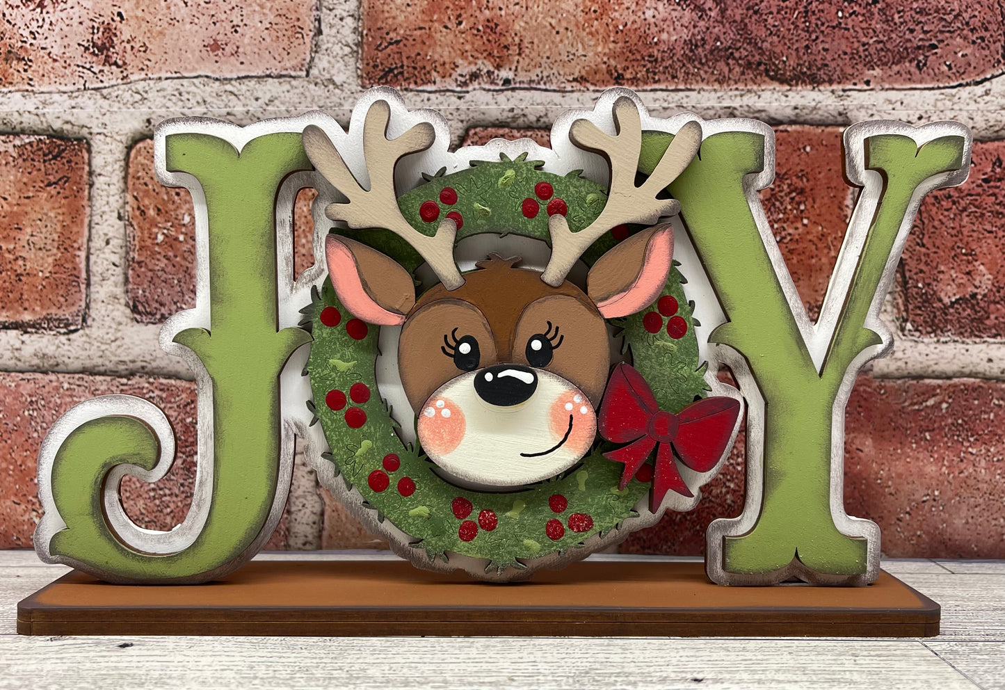 Both November 2025 Insert and blocks only - Hello Door Sign Insert and Reindeer Joy stander Kit- doesn't include the door sign House Ladder Blocks Only unpainted cutouts, Sign backer and house leaning ladder