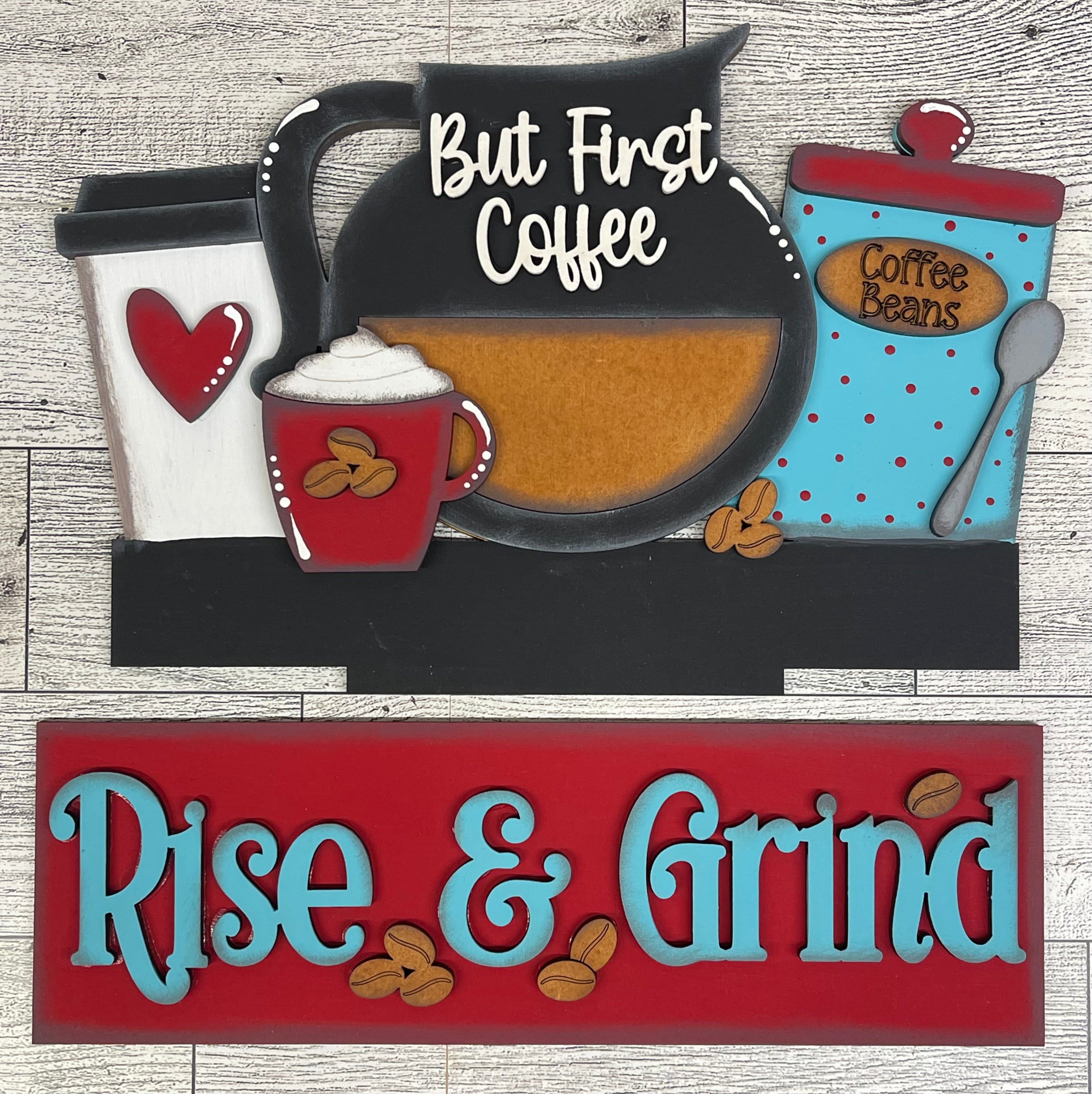 Coffee Insert for Changeable Window Box unpainted wood cutouts, ready ...