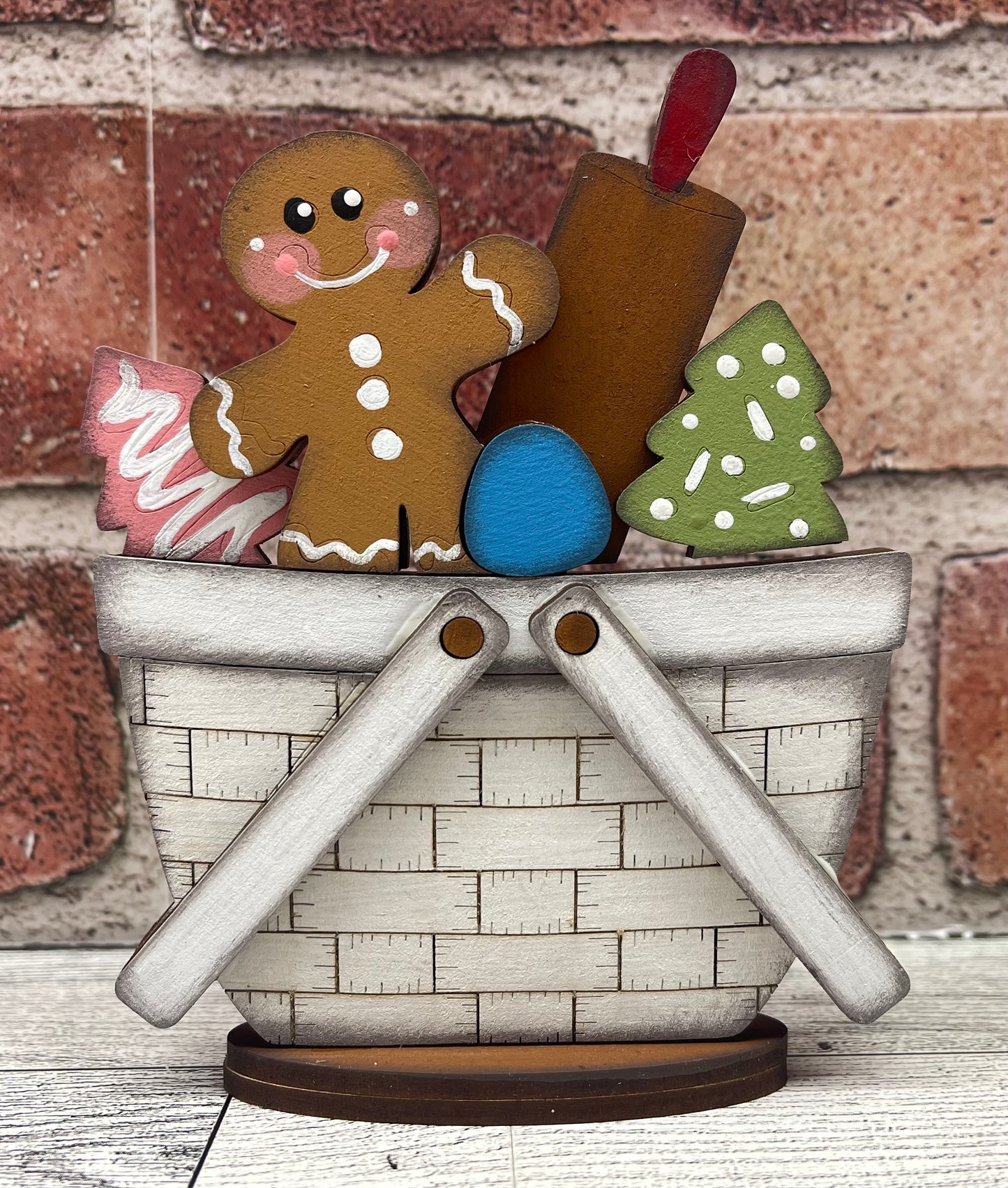Christmas Santa and Mrs. Claus Basket Inserts - unpainted wood cutouts, ready for you to paint