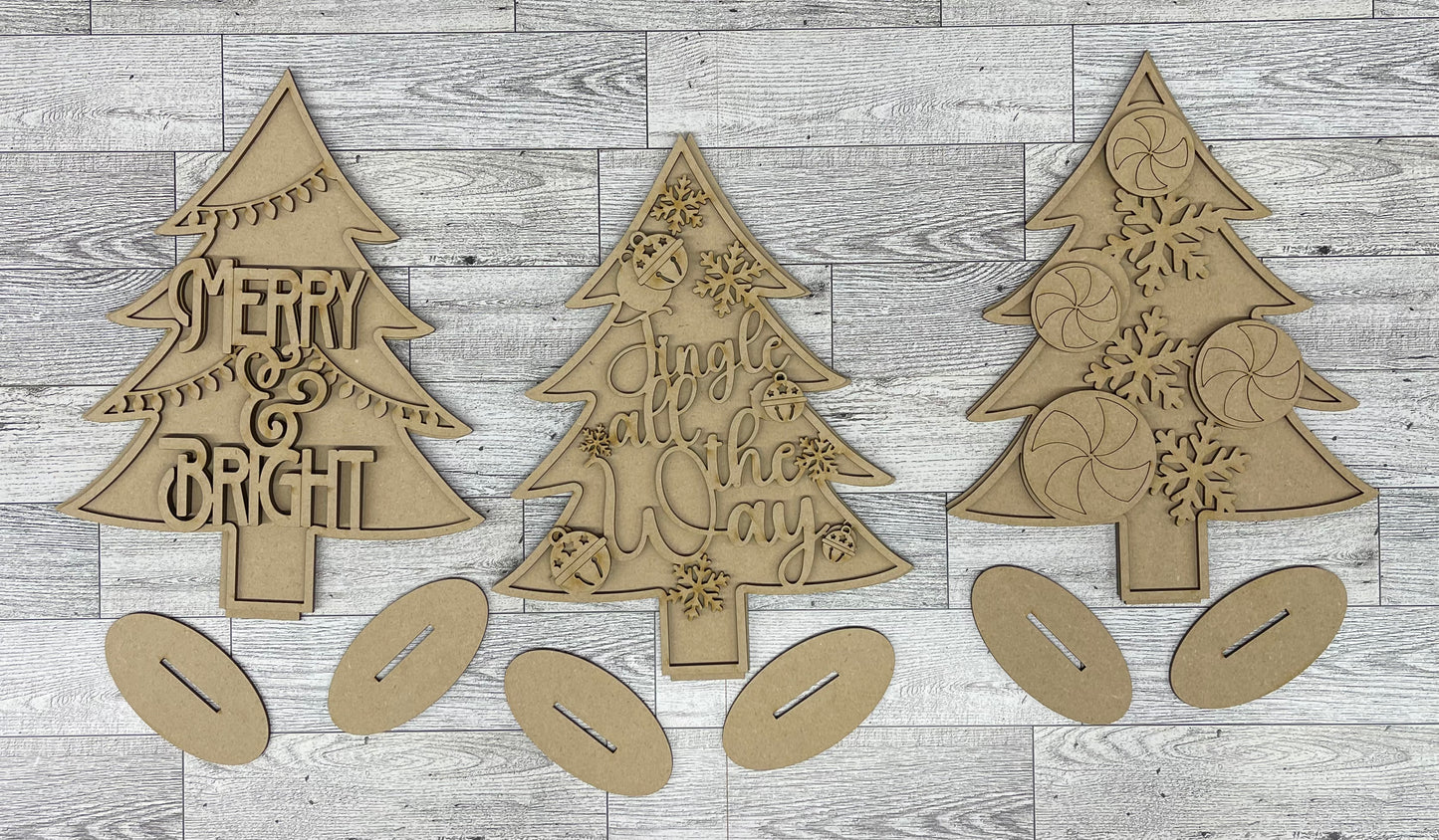 Christmas Tree cutout kits, unpainted ready for you to finish