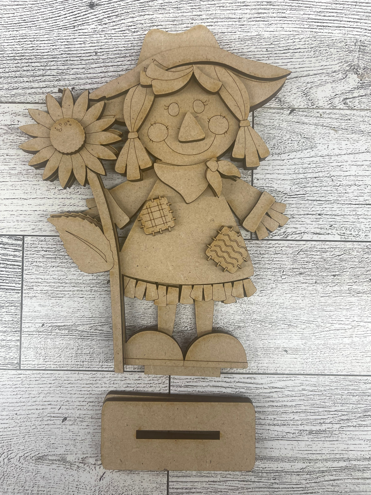 $5.00 Friday - Scarecrow Stander boy or girl - unpainted cutouts ready for you to finish