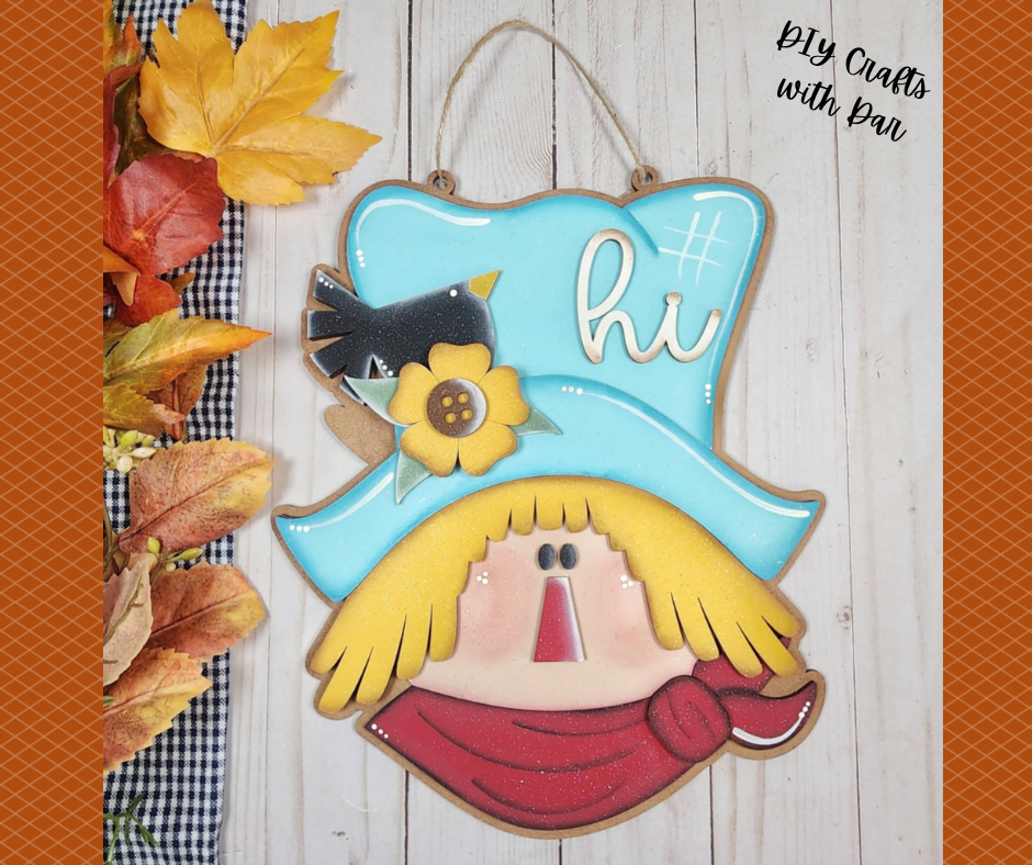 Fall Scarecrow Door Sign - unpainted cutouts