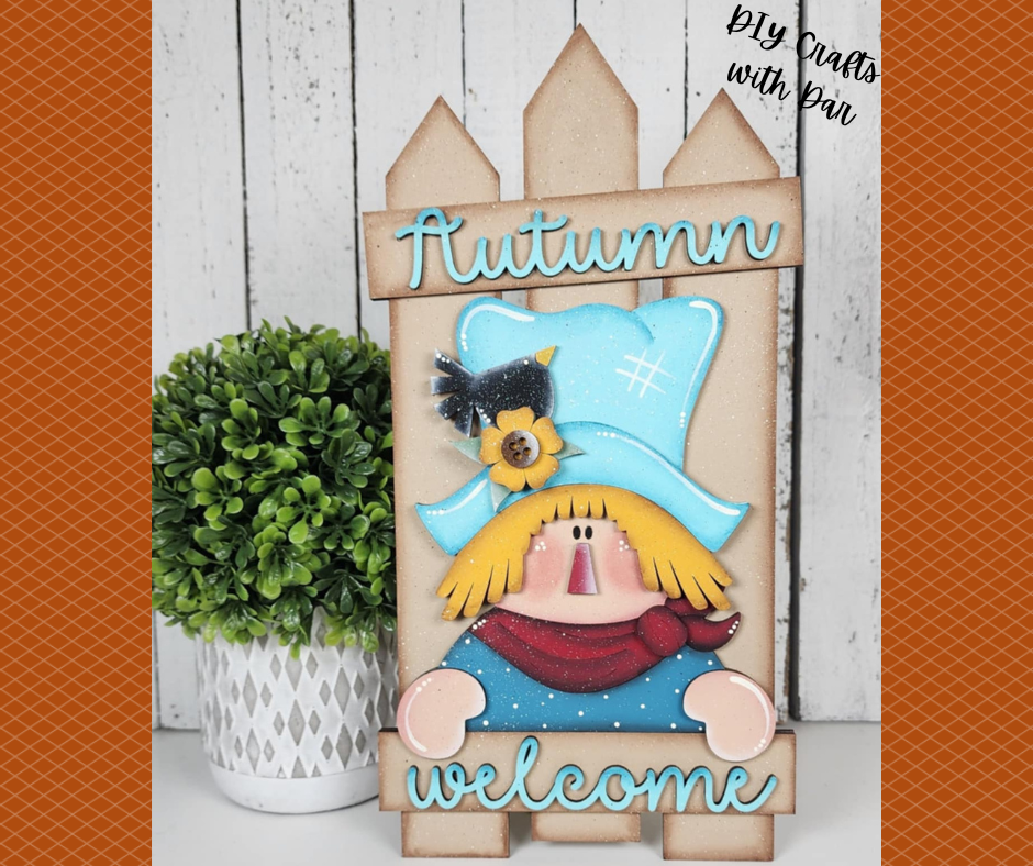 Fall Scarecrow Fence Leaner - unpainted cutouts