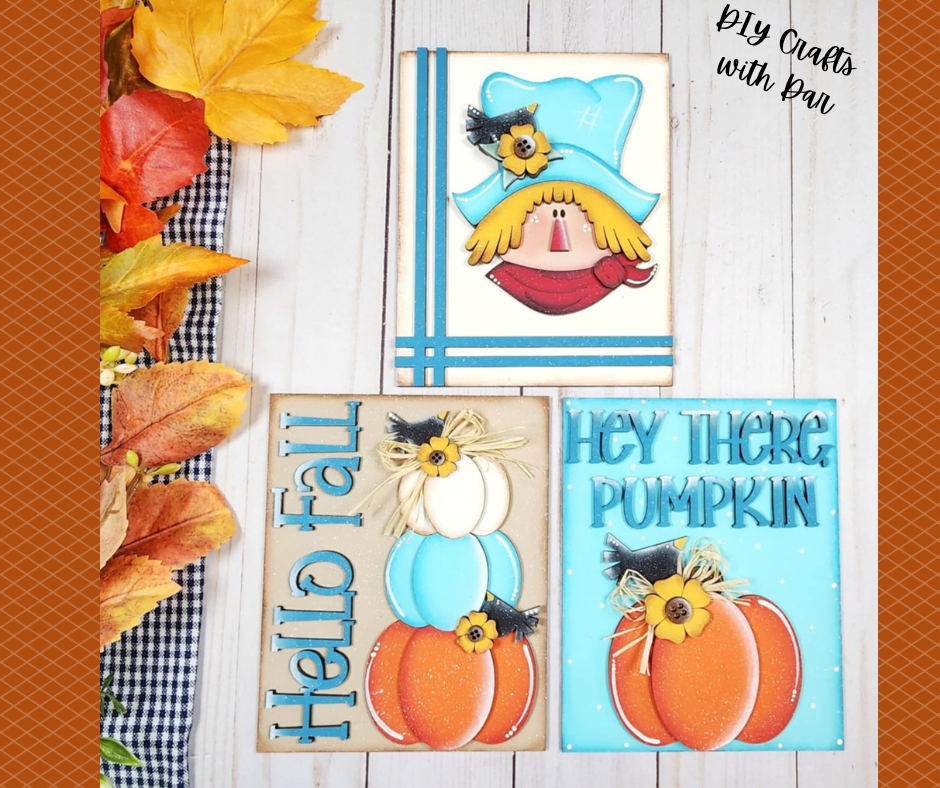Fall Scarecrow Sign Trio - unpainted cutouts
