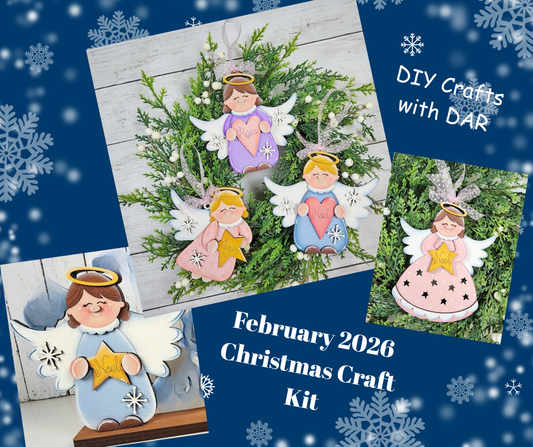 February 2026 - Dar's Christmas Craft Club - unpainted wood cutouts, ready for you to paint