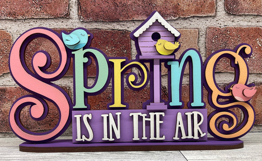 $10.00 Thursday - Spring Birdhouse Word Stander - unpainted cutouts ready for you to finish